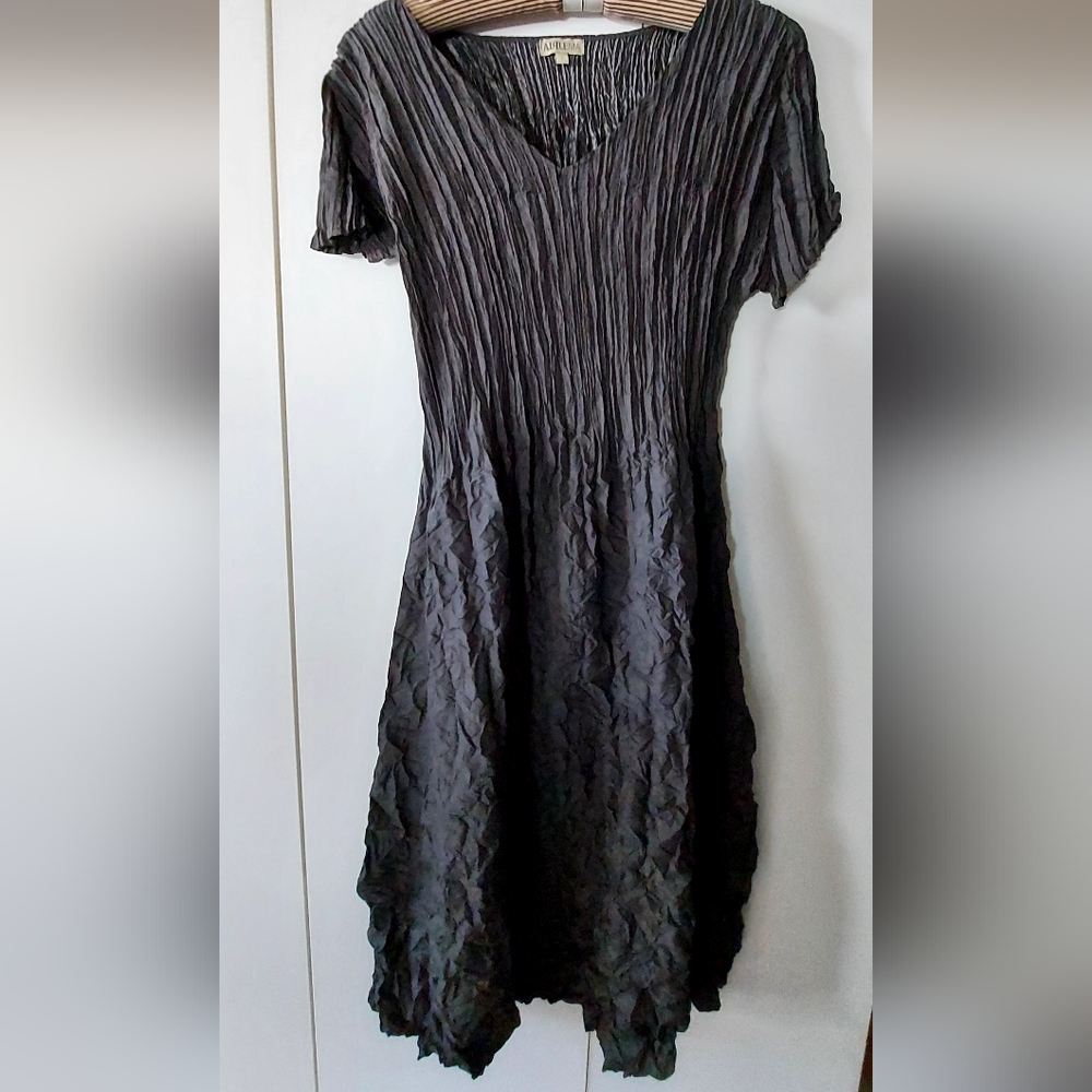 A silver Shibori texture Alquema dress, size 1 (USA 6-10).